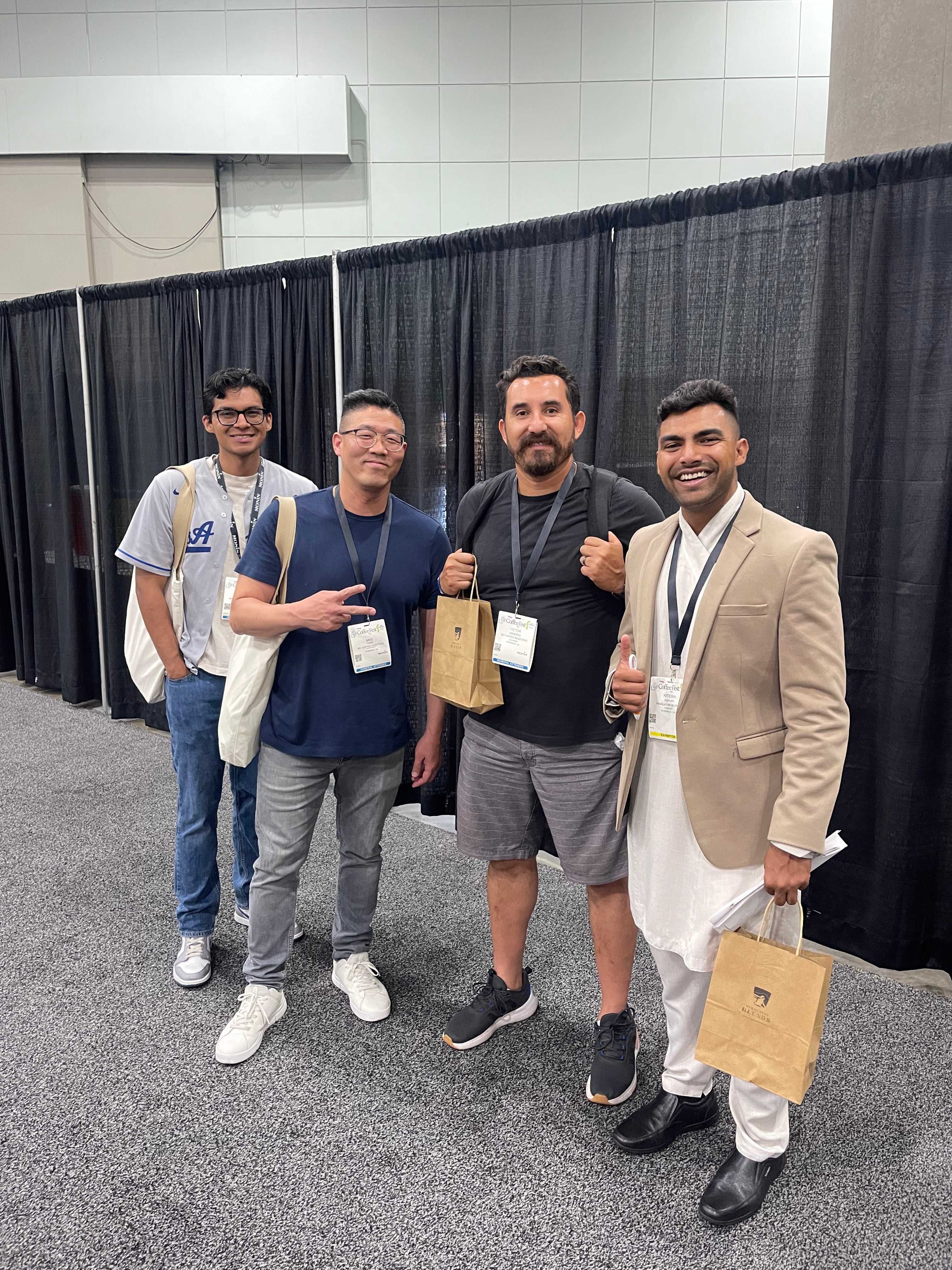 Coffee professionals networking with Himalayan Blends at Los Angeles coffee fest