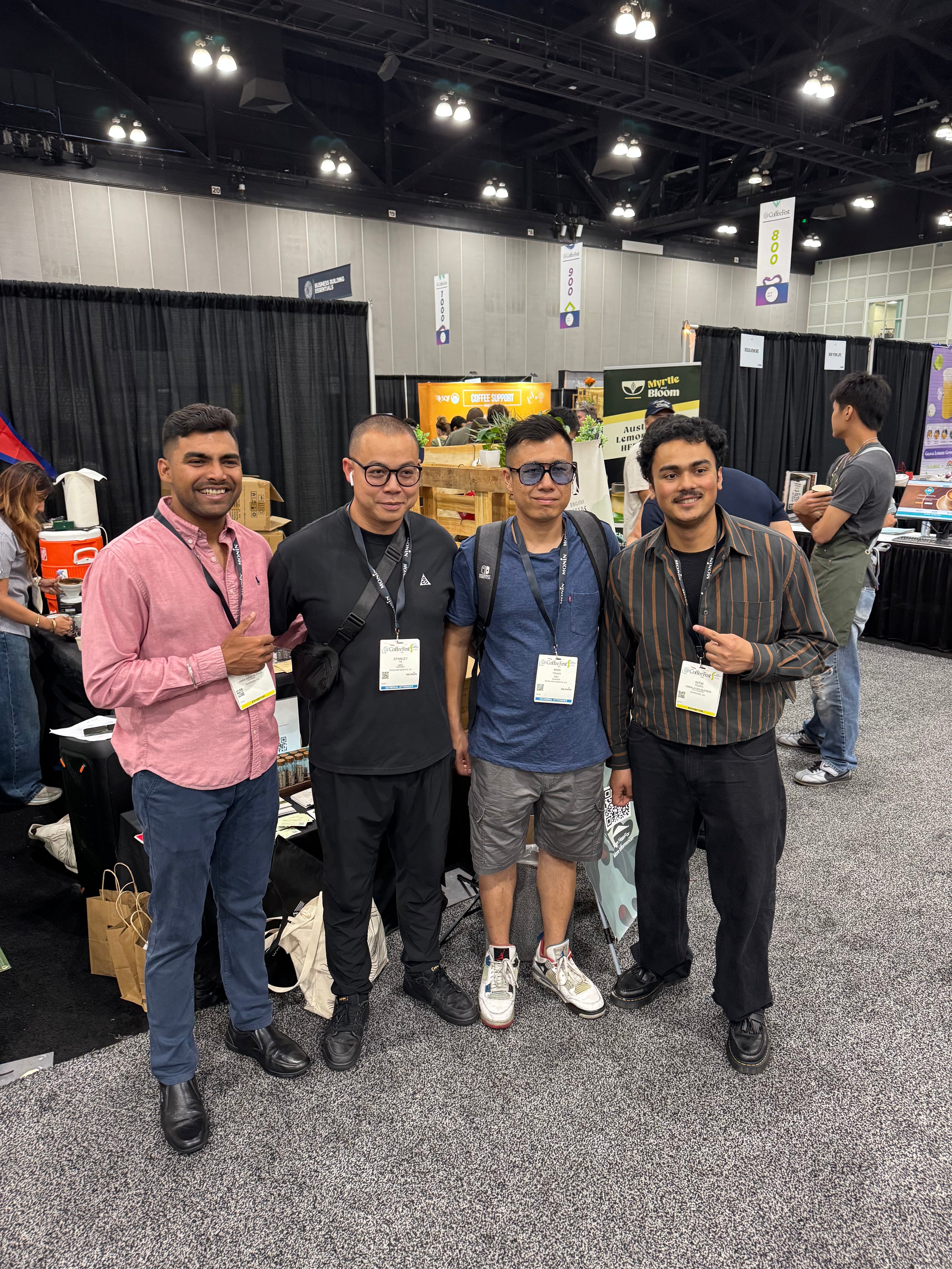 Coffee professionals networking with Himalayan Blends at Los Angeles coffee fest